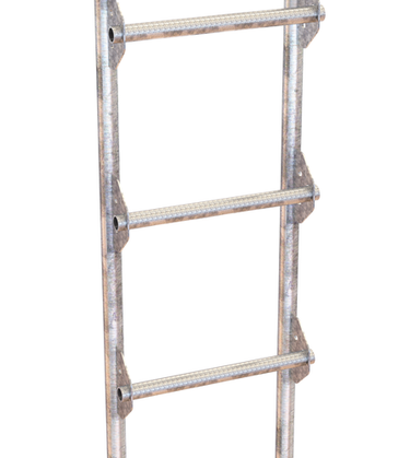 Galvanized Tank Access Ladder 7 Ft. 300 Lb. Capacity Silver